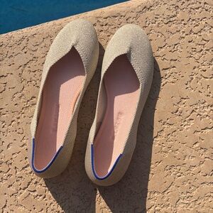 Rothy’s Platinum Metallic Gold Flats size 10.5